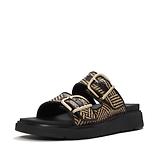 Thumbnail 4 of FitFlop Women's GEN-FF Buckle Graphic Weave Two-Bar Slides - Black