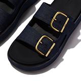 Thumbnail 4 of FitFlop Women's GEN-FF Max Buckle Two-Bar Denim Slides - Dark Denim