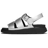 Thumbnail 7 of FitFlop Women's GEN-FF Tumbled-Leather Fisherman Sandals - Silver