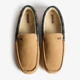 Thumbnail 5 of Hunter Men's Tartan Collar Moccasin Slippers - Biscuit