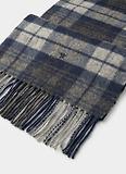 Thumbnail 2 of Hackett Men's Cashmere-Wool Logo Plaid Scarf - Granite Grey Tartan