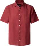 Thumbnail 1 of Hackett Men's Linen Short Sleeve Shirt - Cranberry Pink