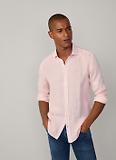 Thumbnail 3 of Hackett Men's Tailored Fit Linen Kent Shirt - Summer Pink