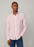 Thumbnail 4 of Hackett Men's Tailored Fit Linen Kent Shirt - Summer Pink