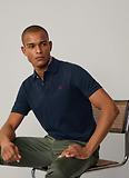 Thumbnail 2 of Hackett Men's Slim Fit Short Sleeve Pique Polo Shirt - Navy