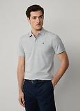 Thumbnail 2 of Hackett Men's Slim Fit Short Sleeve Pique Polo Shirt - Light Grey Marl