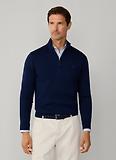 Thumbnail 2 of Hackett Men's Cotton Quarter Zip Jumper - Navy