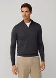 Thumbnail 3 of Hackett Men's Cotton Quarter Zip Jumper - Charcoal Grey