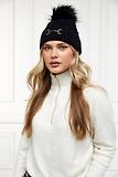 Thumbnail 4 of Holland Cooper Horsebit Beanie Bobble Hat - Black