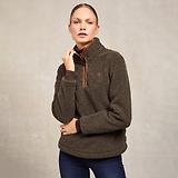 Thumbnail 2 of Holland Cooper Women's Country Fleece Quarter Zip - Khaki Borg