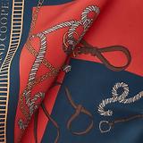 Thumbnail 5 of Holland Cooper Women's Regal Horse Silk Scarf - Ink Navy Neroli