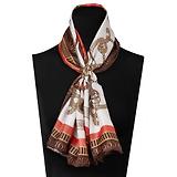 Thumbnail 5 of Holland Cooper Women's Regal Horse Silk Scarf - Sienna