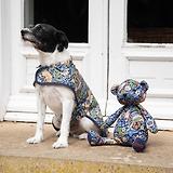 Thumbnail 9 of William Morris Reversible Dog Coat - Strawberry Thief Print