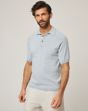Thumbnail 2 of Peregrine Men's Jones Made In England Cotton Polo Shirt 2.0 - Washed Denim