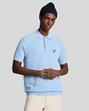 Thumbnail 2 of Lyle & Scott Men's Linen Blend Knitted Polo Shirt - Light Blue