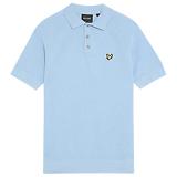 Thumbnail 1 of Lyle & Scott Men's Linen Blend Knitted Polo Shirt - Light Blue