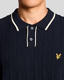 Thumbnail 4 of Lyle & Scott Men's Tipped Pique Knitted Polo Shirt - Dark Navy