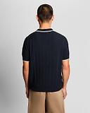 Thumbnail 5 of Lyle & Scott Men's Tipped Pique Knitted Polo Shirt - Dark Navy