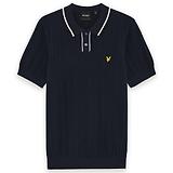 Thumbnail 1 of Lyle & Scott Men's Tipped Pique Knitted Polo Shirt - Dark Navy