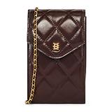 Thumbnail 1 of Holland Cooper Women's Knightsbridge Quilted Phone Pouch - Rich Chocolate Leather