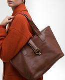 Thumbnail 3 of Barbour Women's Alder Leather Tote Bag - Brown