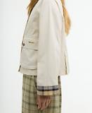 Thumbnail 7 of Barbour Women's Cropped Beadnell Casual Jacket - Light Pearl/Dress/Beige