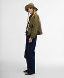 Thumbnail 3 of Barbour Women's Tartan Cropped Beadnell Casual Jacket - Dusky Green Tartan/Highland