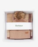 Thumbnail 4 of Barbour Women's Dover Pom Beanie & Hailes Scarf Gift Set - Muted Cabernet