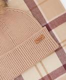 Thumbnail 7 of Barbour Women's Dover Pom Beanie & Hailes Scarf Gift Set - Muted Cabernet