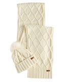 Thumbnail 1 of Barbour Women's Ridley Pom Beanie & Scarf Gift Set - Cream