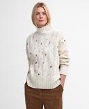 Thumbnail 2 of Barbour Women's Fleur Cable-Knit Wool Jumper - Ecru