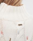 Thumbnail 5 of Barbour Women's Fleur Cable-Knit Wool Jumper - Ecru