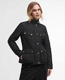 Thumbnail 2 of Barbour International Women's Halsey Quilted Jacket - Black/Dusky Khaki