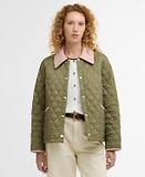 Thumbnail 2 of Barbour Women's Icons Cropped Liddesdale Quilted Jacket - Bleached Olive/Ancient/Gardenia