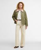 Thumbnail 3 of Barbour Women's Icons Cropped Liddesdale Quilted Jacket - Bleached Olive/Ancient/Gardenia