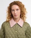 Thumbnail 6 of Barbour Women's Icons Cropped Liddesdale Quilted Jacket - Bleached Olive/Ancient/Gardenia