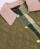 Thumbnail 7 of Barbour Women's Icons Cropped Liddesdale Quilted Jacket - Bleached Olive/Ancient/Gardenia