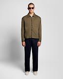 Thumbnail 3 of Lyle & Scott Men's Enzyme Wash Zip Through Overshirt - Khaki Ash