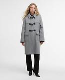 Thumbnail 2 of Barbour Women's Melody Wool Duffle Coat - Light Grey Marl/Onyx Tartan