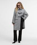 Thumbnail 3 of Barbour Women's Melody Wool Duffle Coat - Light Grey Marl/Onyx Tartan