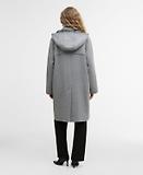 Thumbnail 4 of Barbour Women's Melody Wool Duffle Coat - Light Grey Marl/Onyx Tartan