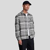 Thumbnail 2 of Lyle & Scott Men's Brushed Tartan Overshirt - Warm Grey
