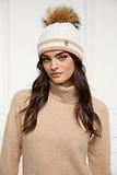 Thumbnail 3 of Holland Cooper Zoe Beanie Bobble Hat - Cream Stripe