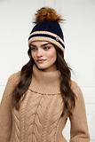 Thumbnail 3 of Holland Cooper Zoe Beanie Bobble Hat - Ink Navy Stripe