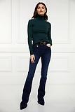 Thumbnail 5 of Holland Cooper Women's Buttoned Knit Roll Neck - Deep Emerald