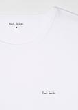 Thumbnail 7 of Paul Smith Men's Organic Cotton Logo 3 Pack Lounge T-Shirts - White/Sky Blue/Black