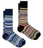 Thumbnail 1 of Paul Smith Men's Signature Stripe Socks - 2 Pack - Black & Navy - One Size