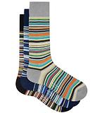 Thumbnail 2 of Paul Smith Men's Signature Stripe 3 Pack Socks - Tri-Colour