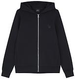 Thumbnail 1 of Paul Smith Men's Zebra Stripe Zip Hoodie - Black