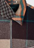 Thumbnail 8 of Paul Smith Men's Wool-Blend Harrington Jacket - Ecru & Burgundy Check